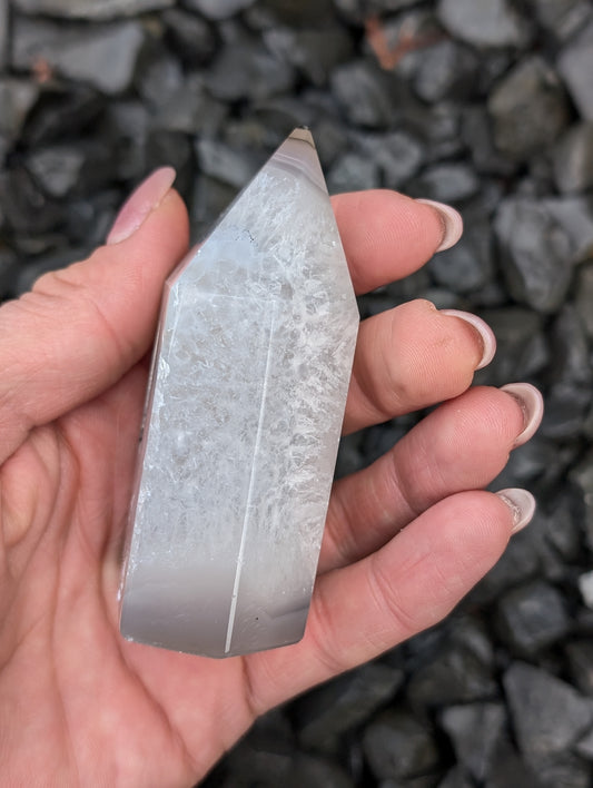 Pointe en agate du Brésil - Aurore Lune