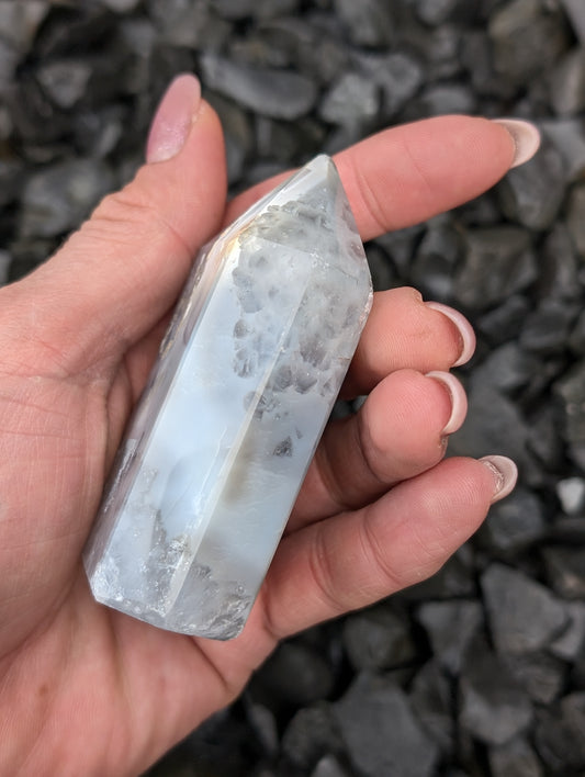 Pointe en agate du Brésil - Aurore Lune