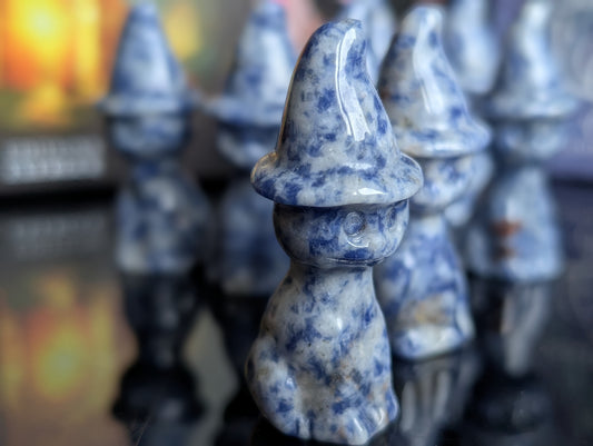 Chat en sodalite 5 cm - Aurore Lune