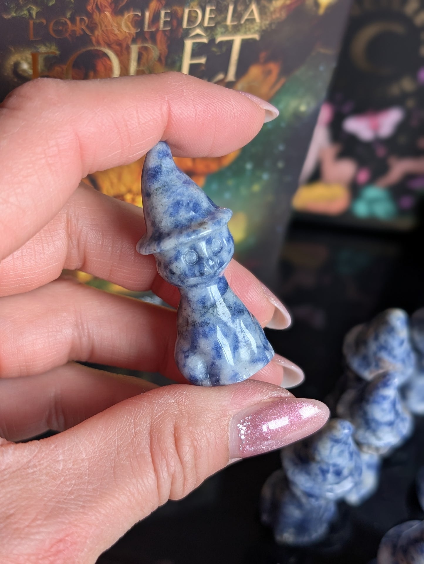 Chat en sodalite 5 cm - Aurore Lune