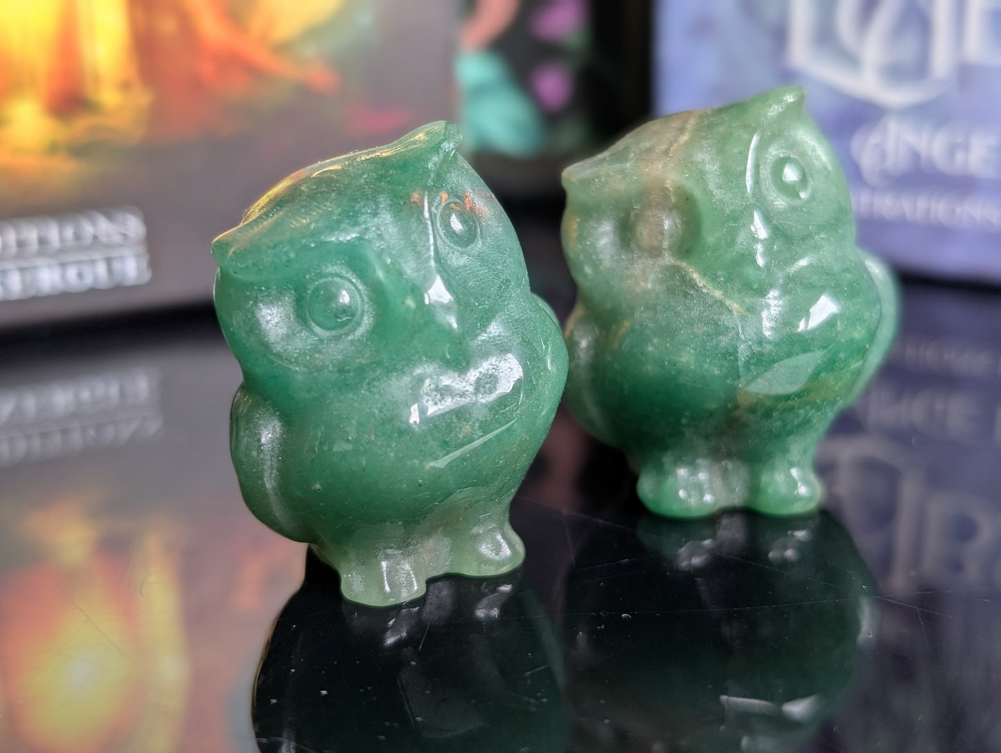 Chouette en aventurine verte 3.5 cm