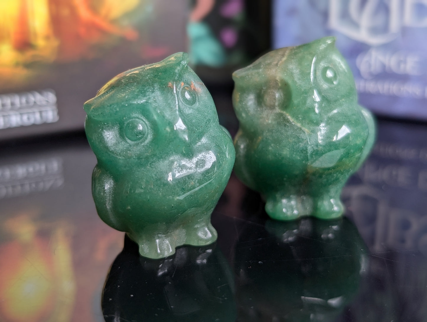Chouette en aventurine verte 3.5 cm