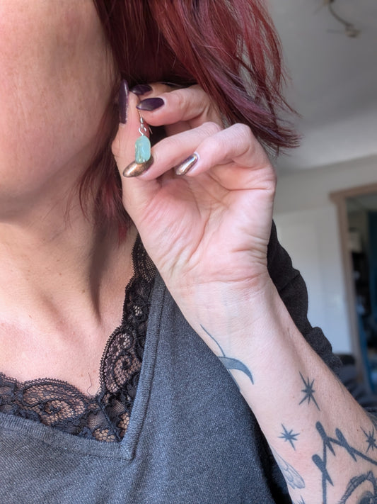 Boucles d'oreilles en chrysoprase - Aurore Lune
