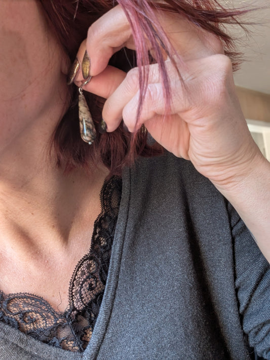 Boucles d’Oreilles en Rhodonite - Aurore Lune