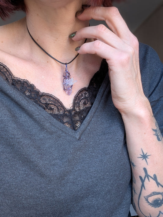 Collier Fait Main en Améthyste de Vera Cruz - Aurore Lune