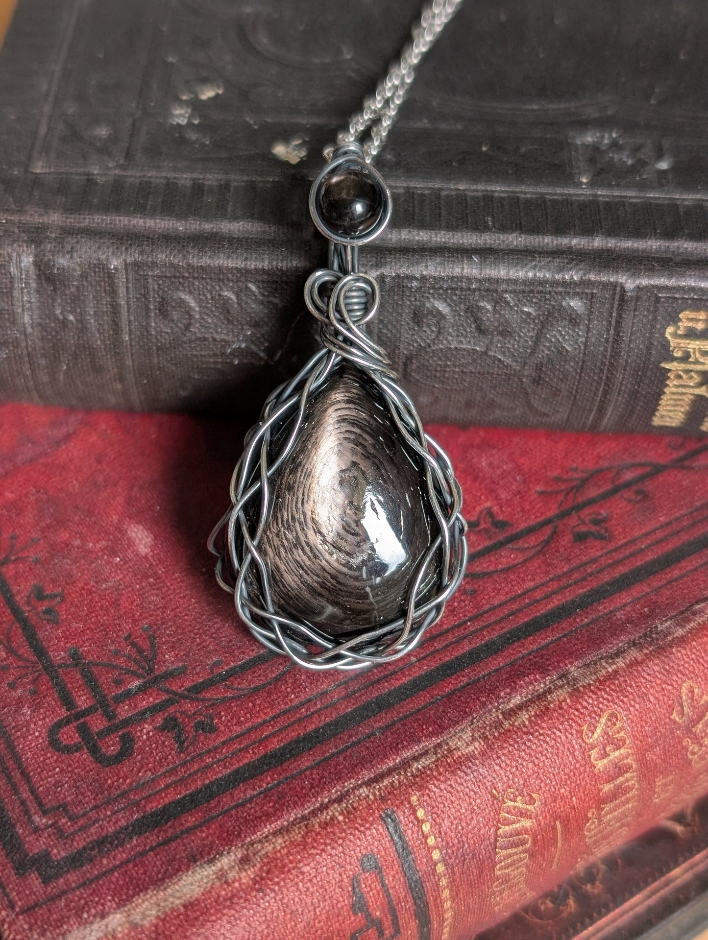 Collier en hypersthène silver filled qualité supérieure
