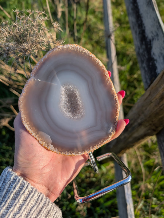 Agate sur socle - Aurore Lune