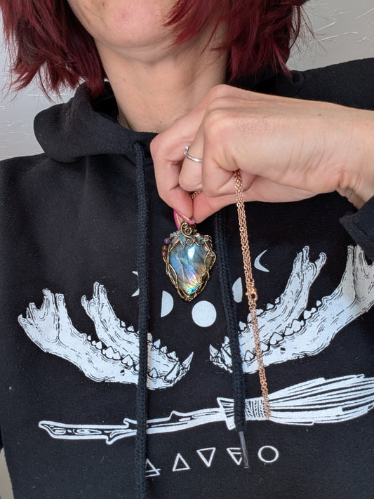 Collier talisman de pouvoir en labradorite - Aurore Lune