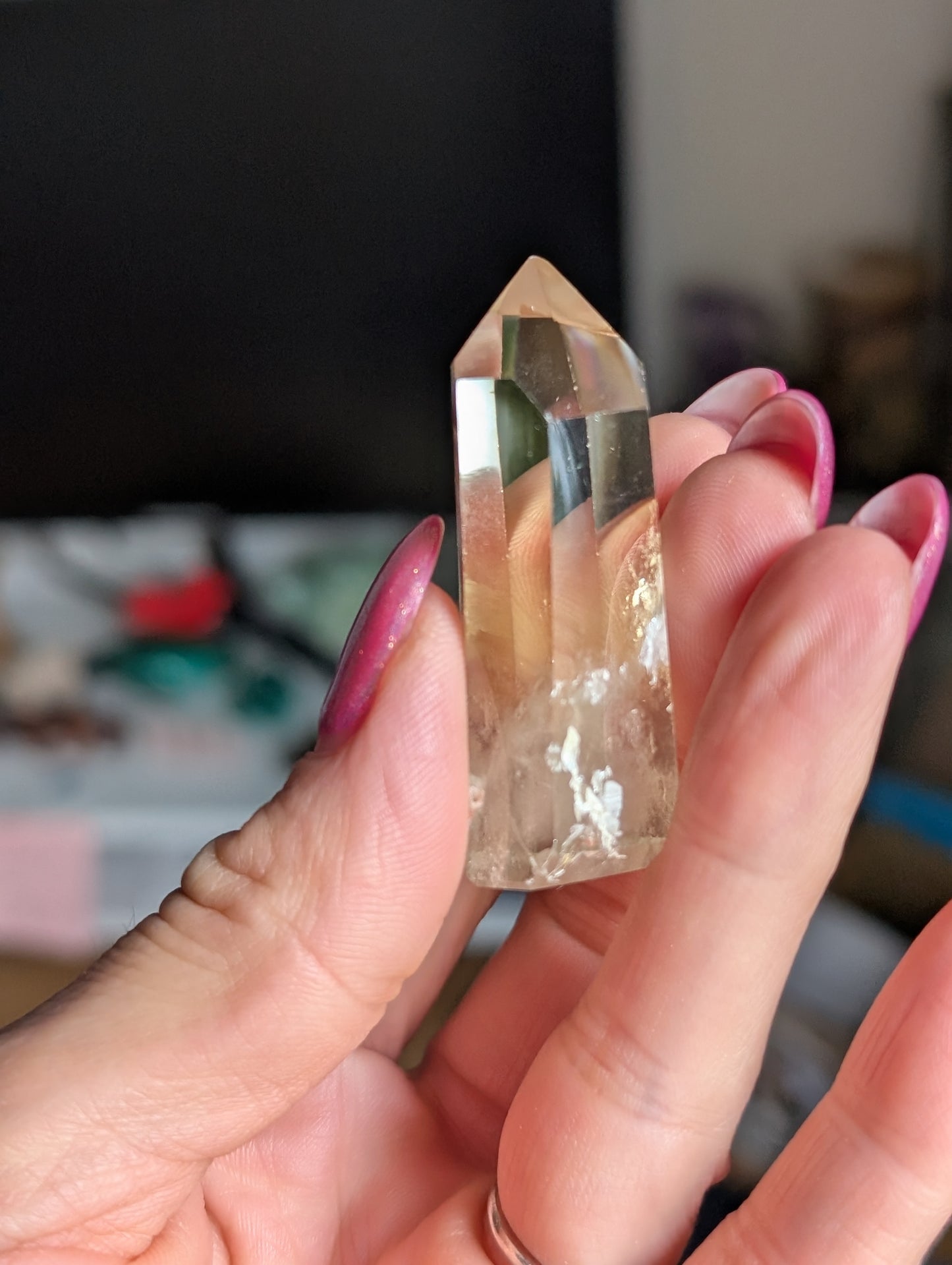 Pointe de citrine véritable - Aurore Lune