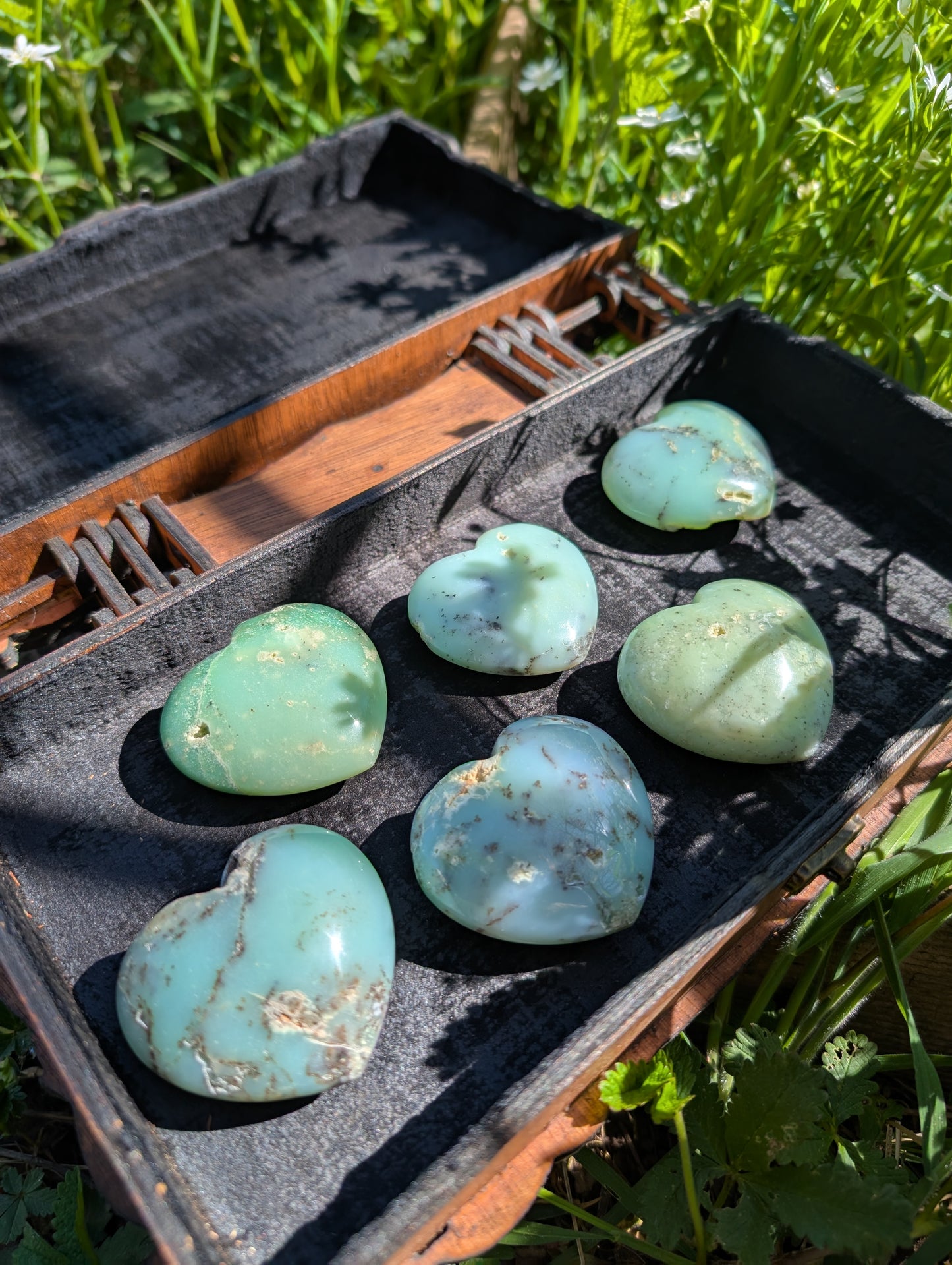 Un coeur en chrysoprase - Aurore Lune