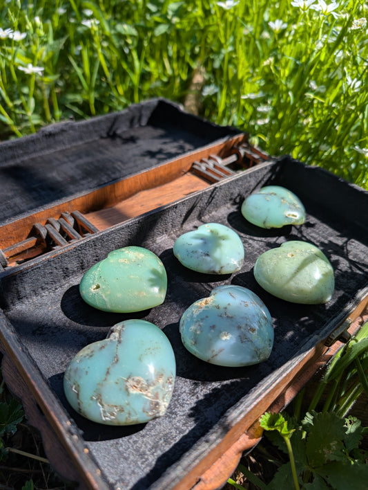 Un coeur en chrysoprase - Aurore Lune