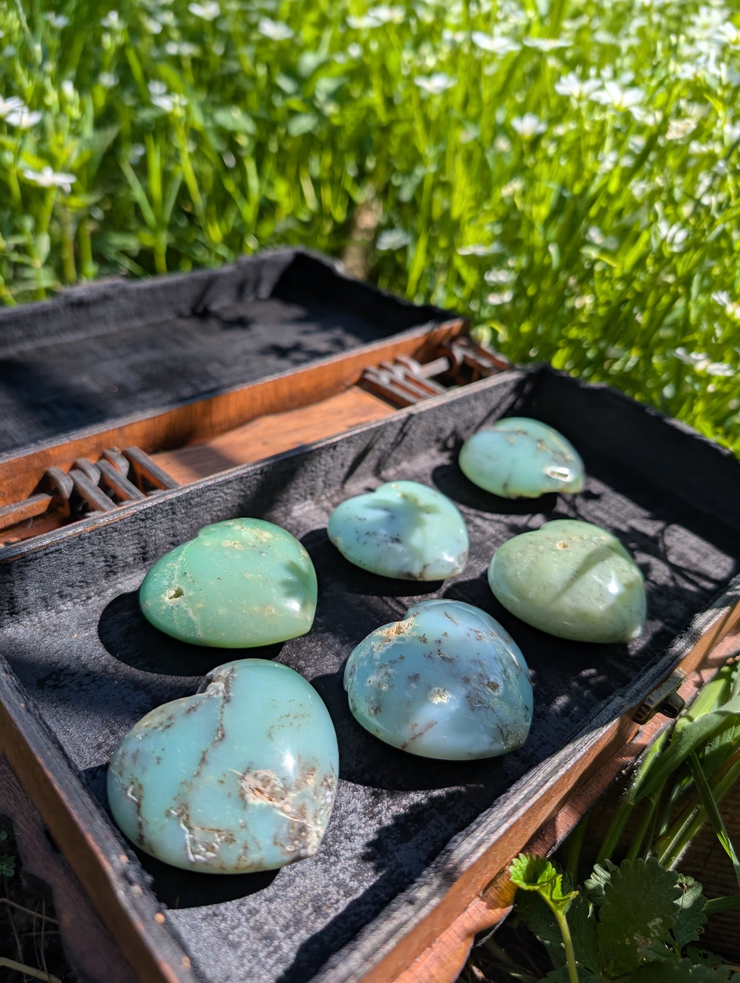 Un coeur en chrysoprase - Aurore Lune