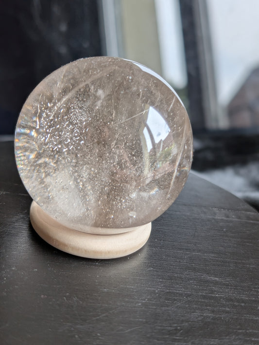 Sphère en cristal de roche avec support offert qualité++