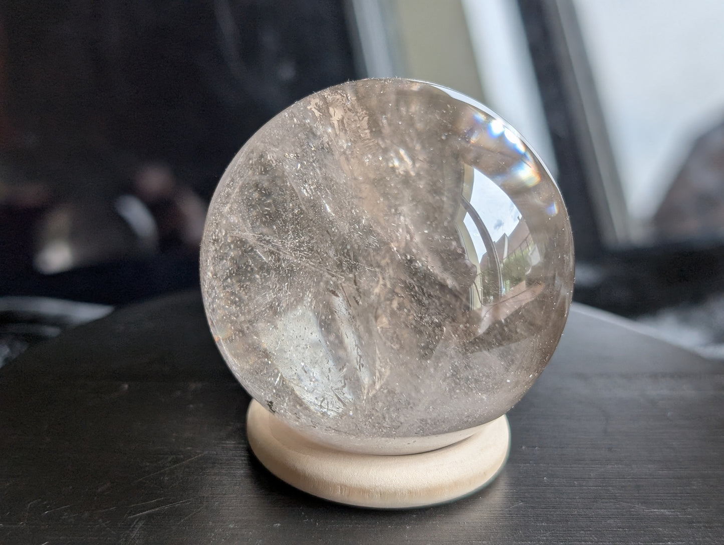 Sphère en cristal de roche avec support offert qualité++