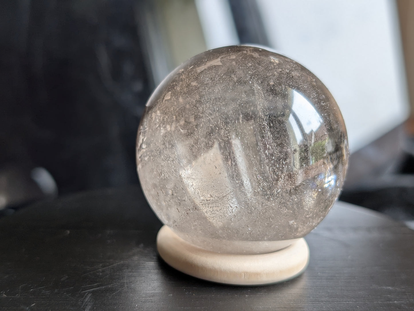 Sphère en cristal de roche avec support offert qualité++