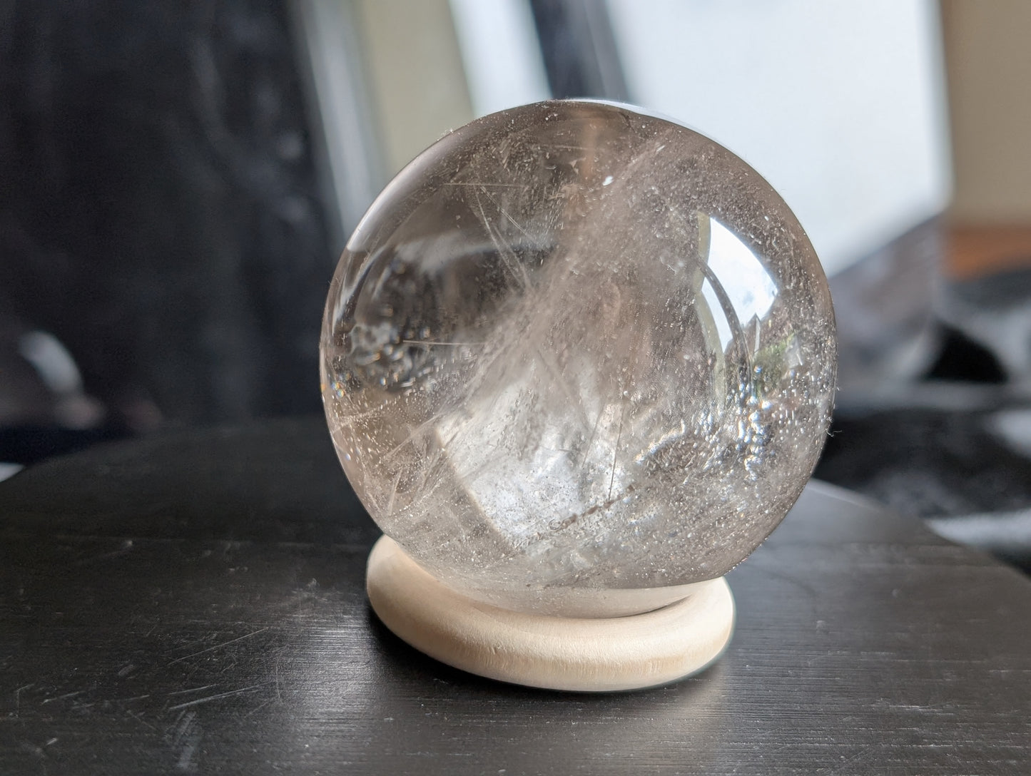 Sphère en cristal de roche avec support offert qualité++