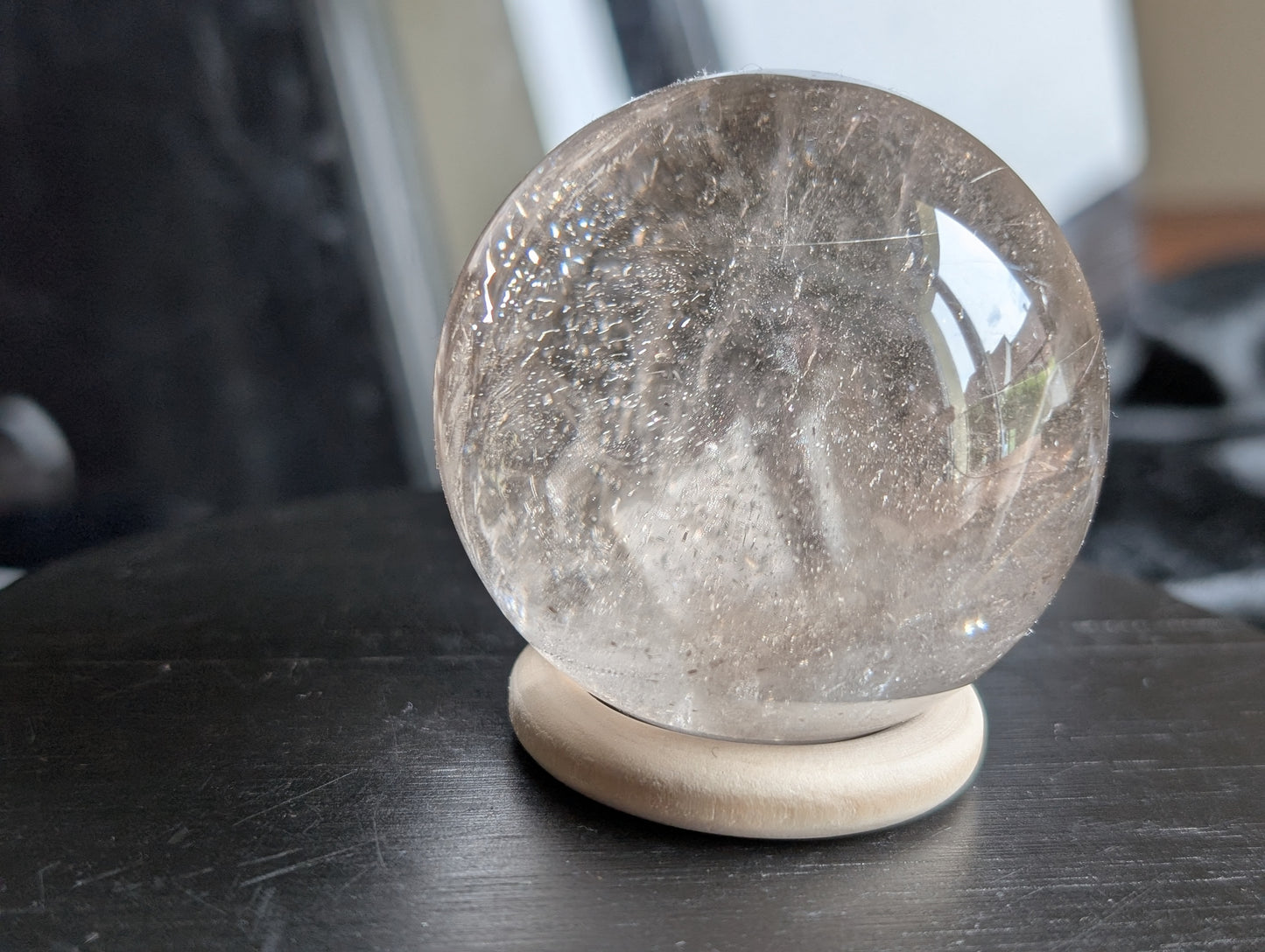 Sphère en cristal de roche avec support offert qualité++