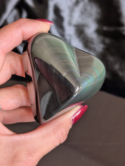 Coeur obsidienne oeil celeste ou arc en ciel