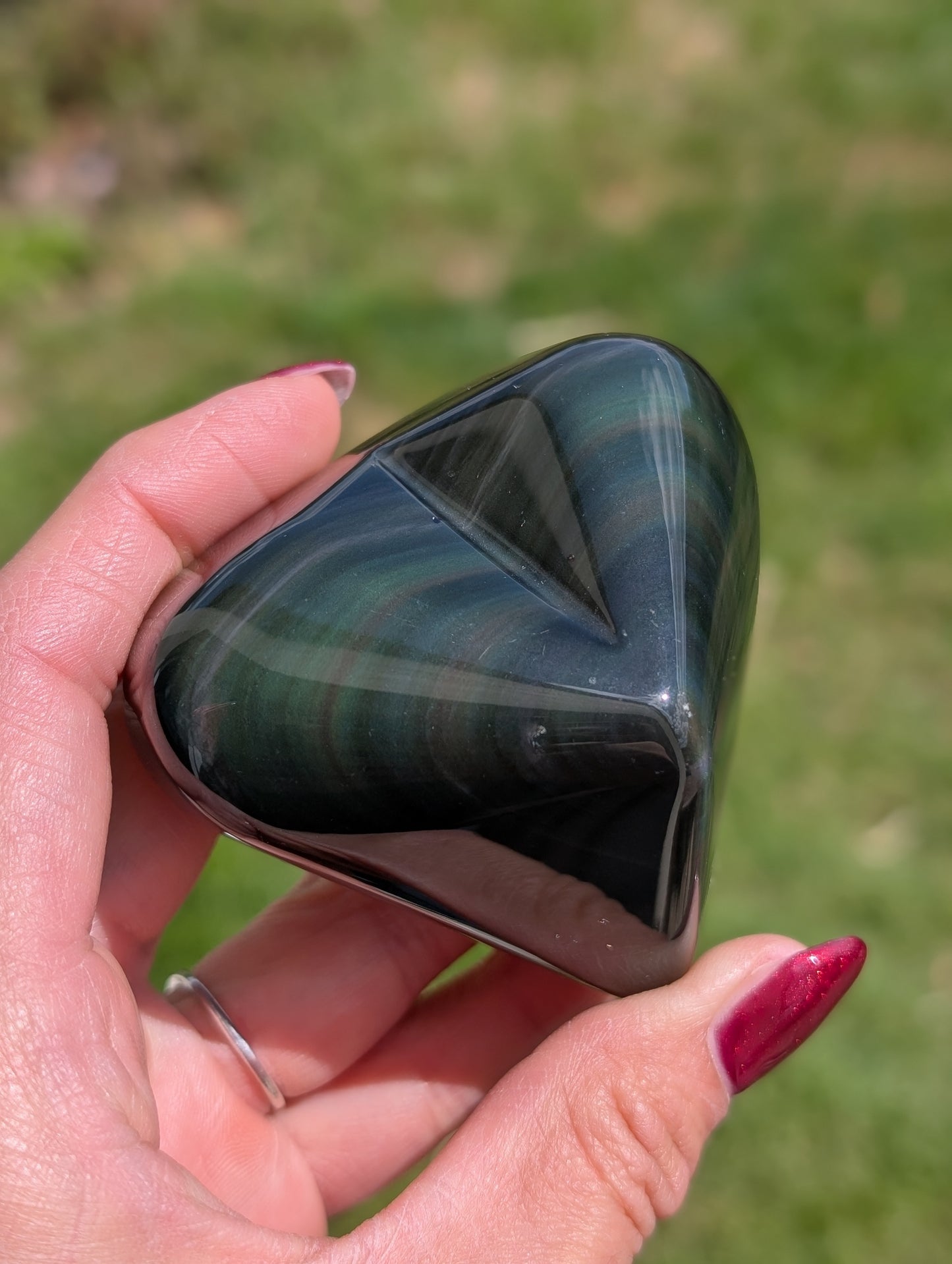 Coeur obsidienne oeil celeste ou arc en ciel