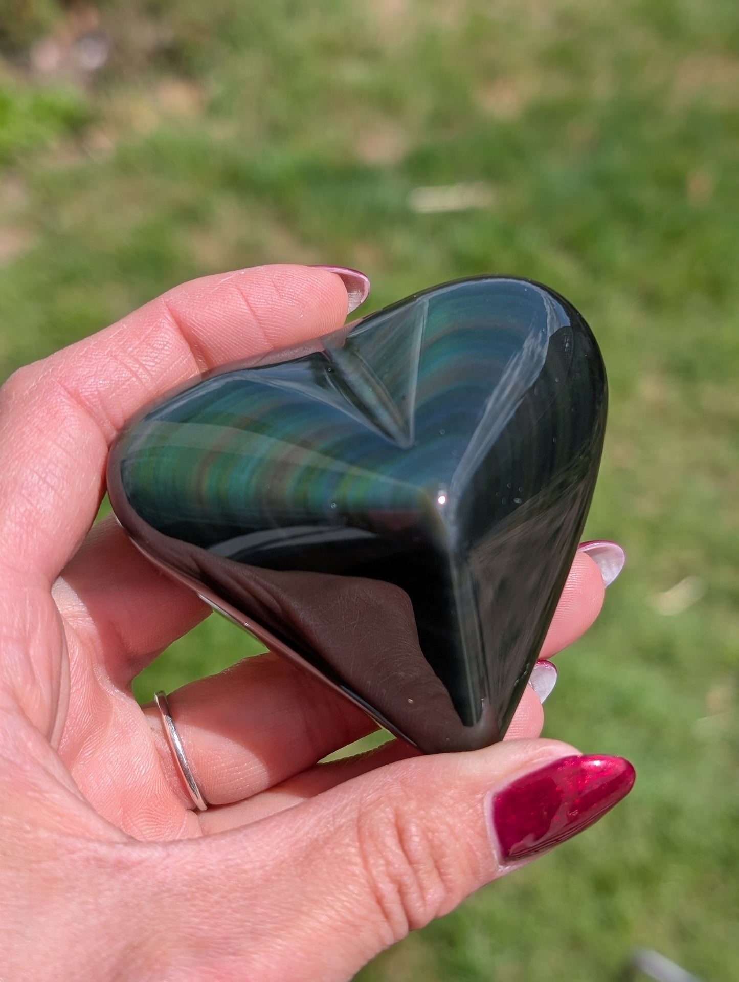 Coeur obsidienne oeil celeste ou arc en ciel
