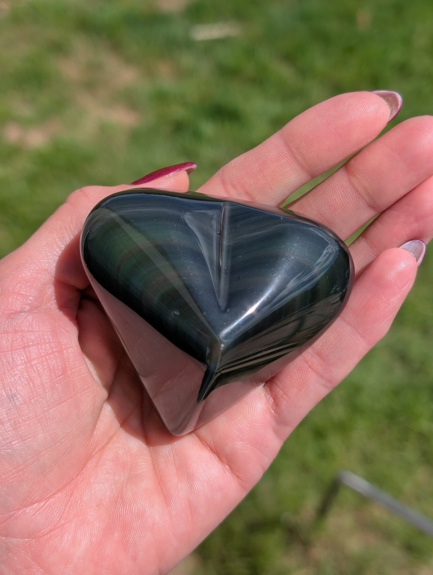 Coeur obsidienne oeil celeste ou arc en ciel