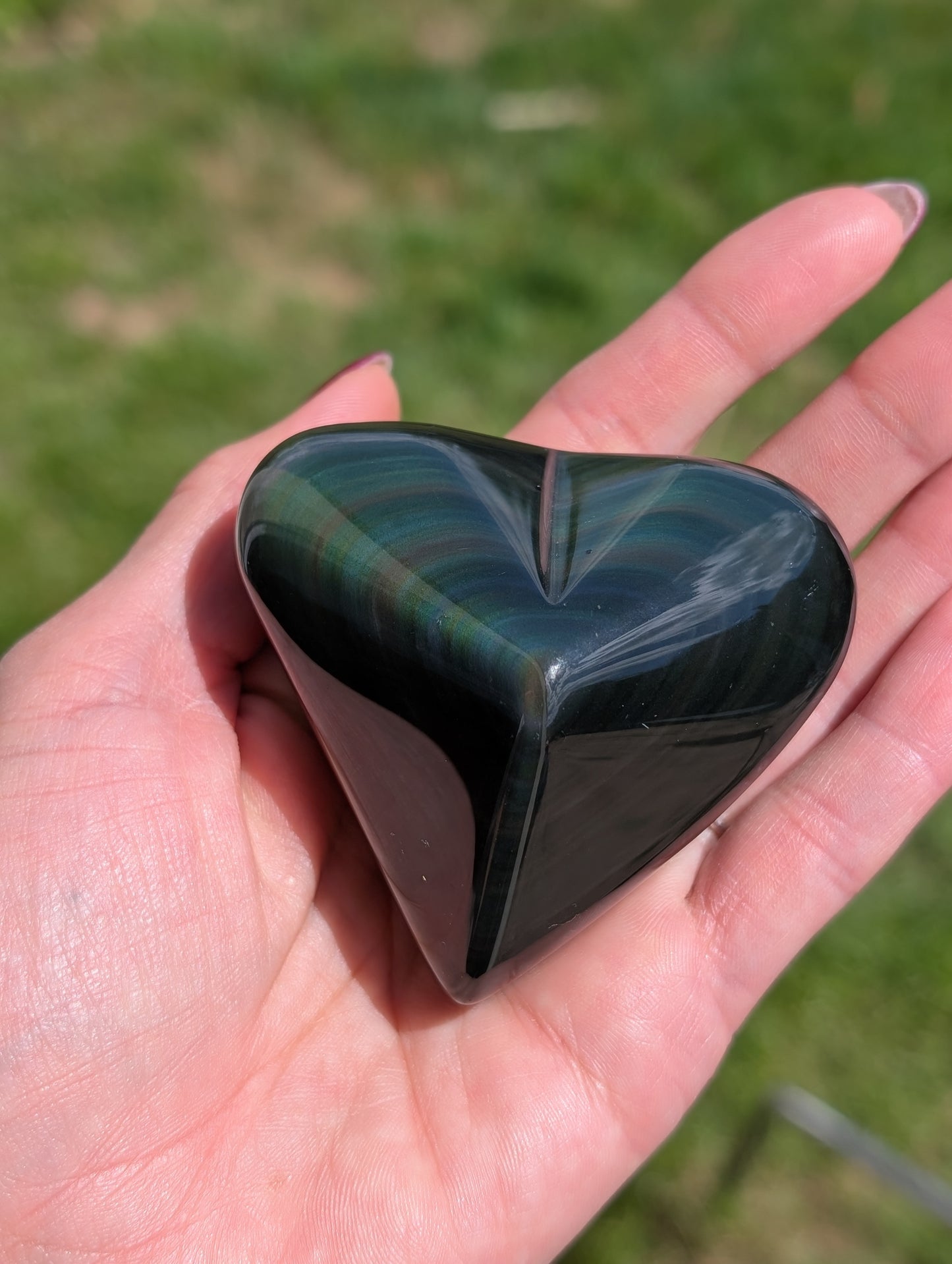 Coeur obsidienne oeil celeste ou arc en ciel