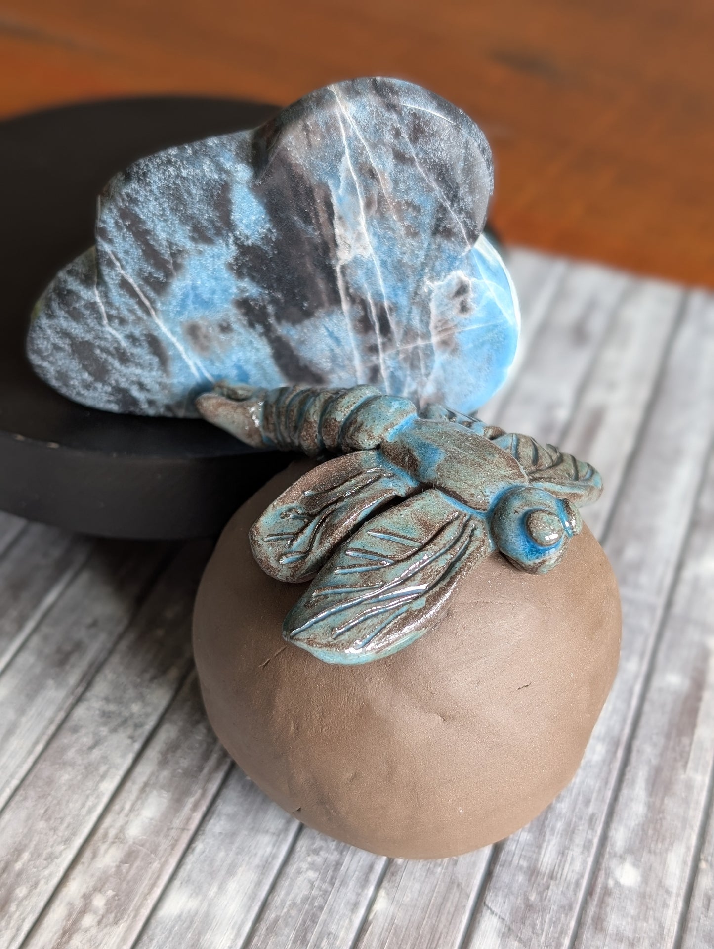 Lot poterie Nuage en trolléite et libellule
