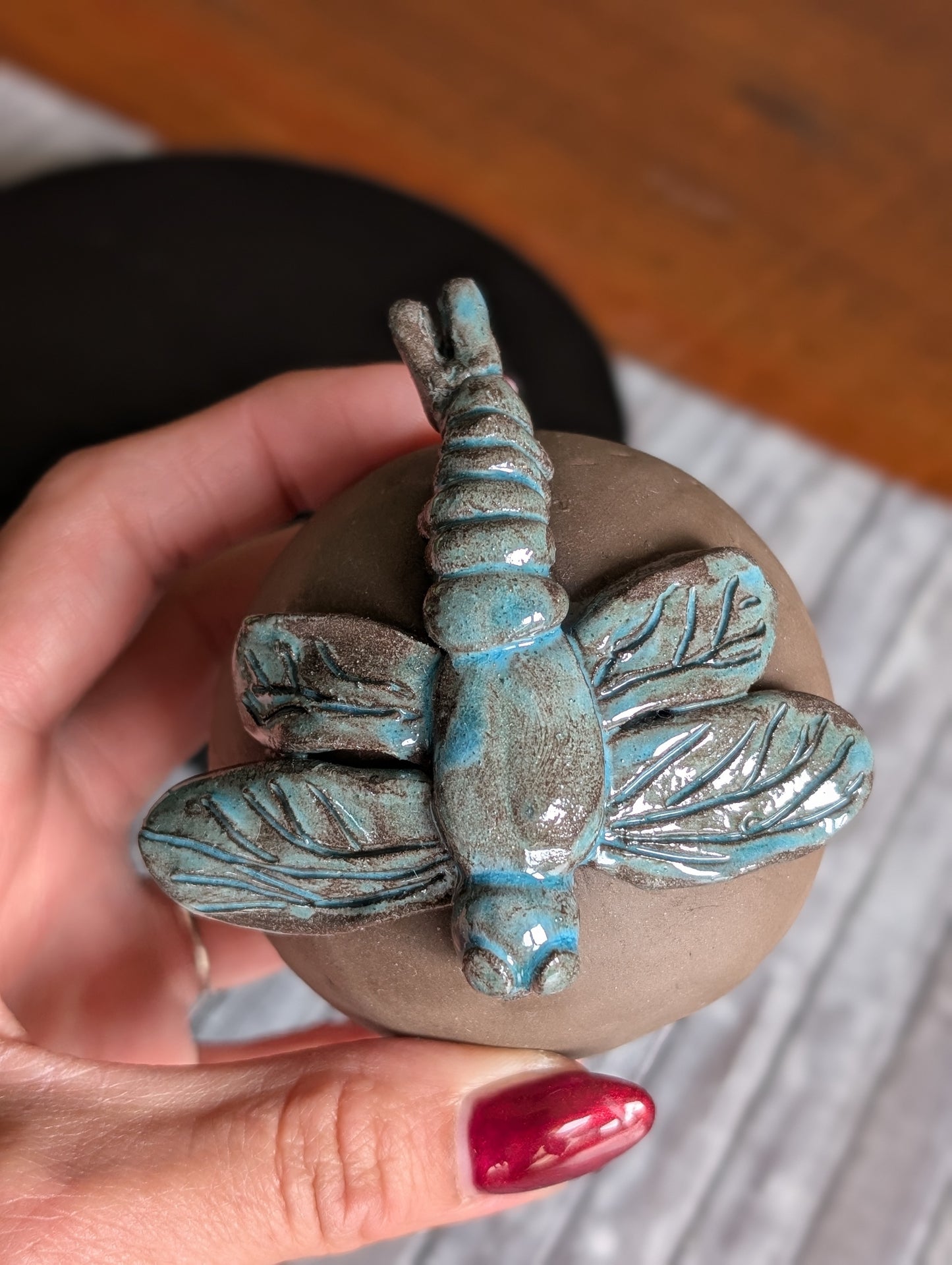 Lot poterie Nuage en trolléite et libellule