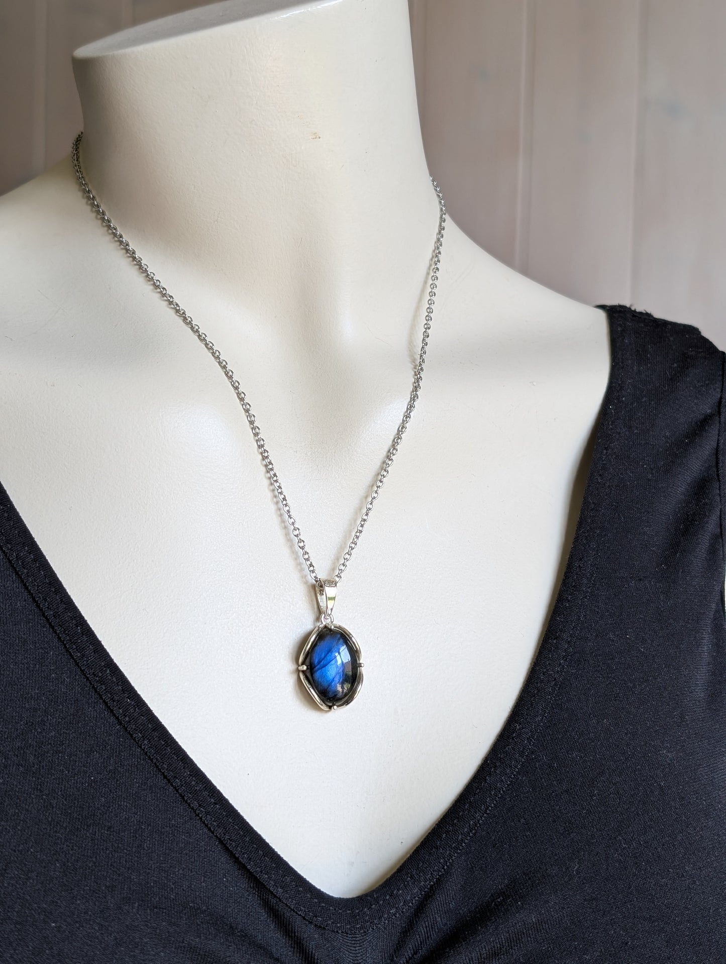 Collier complet avec labradorite et chaîne