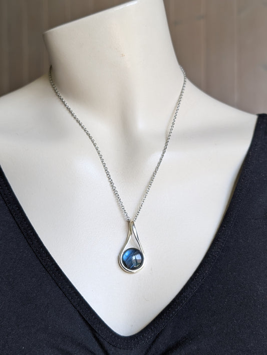 Collier complet avec labradorite et chaîne