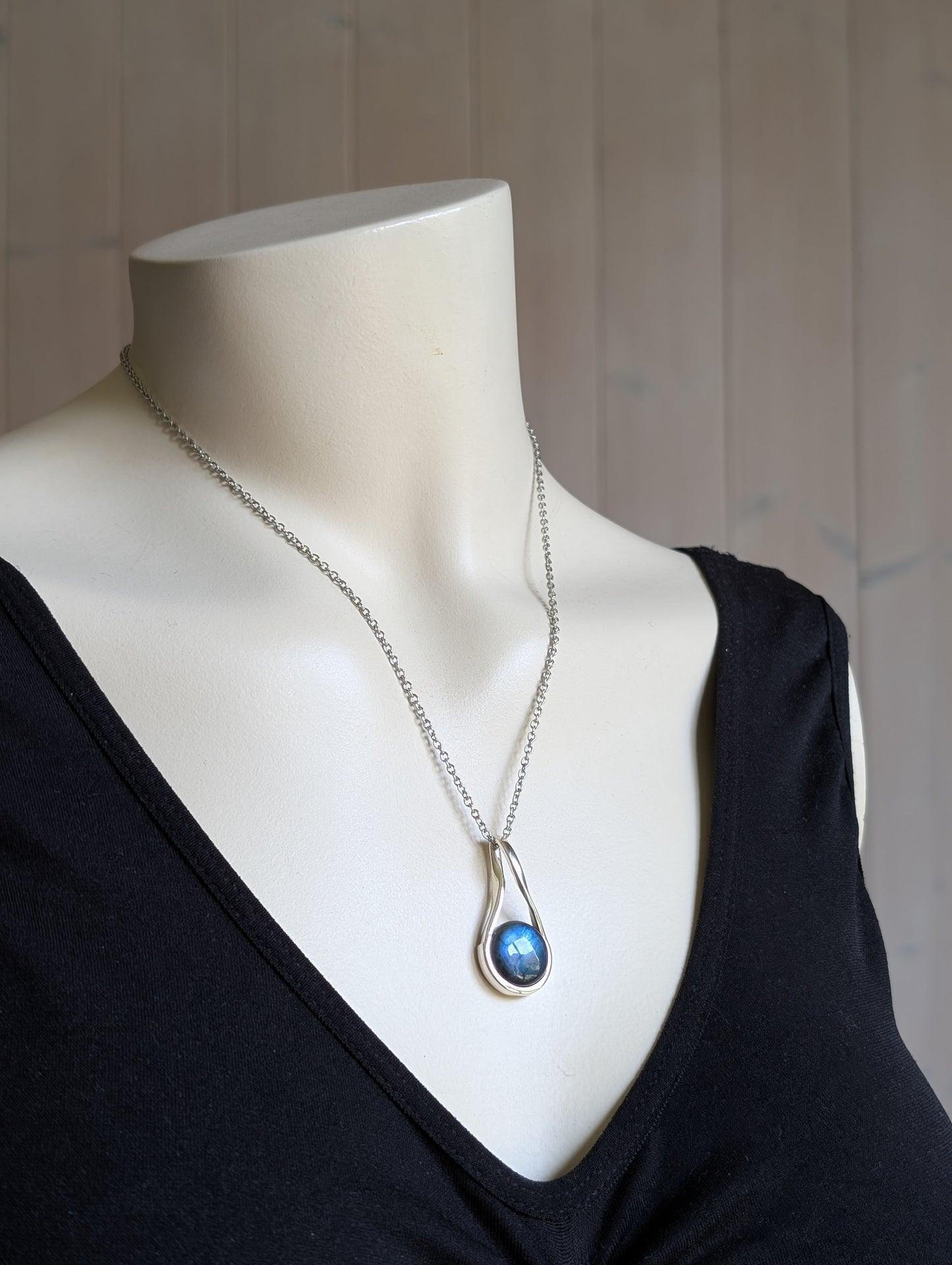 Collier complet avec labradorite et chaîne