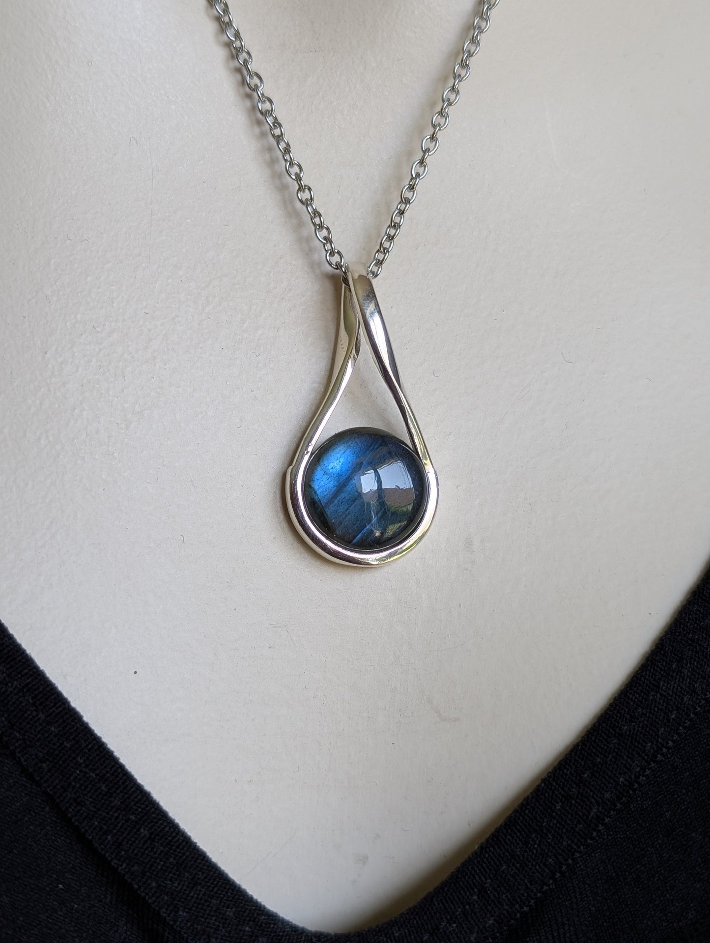 Collier complet avec labradorite et chaîne