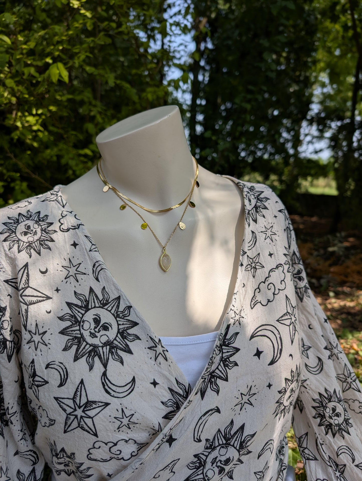 Collier double pierre de lune