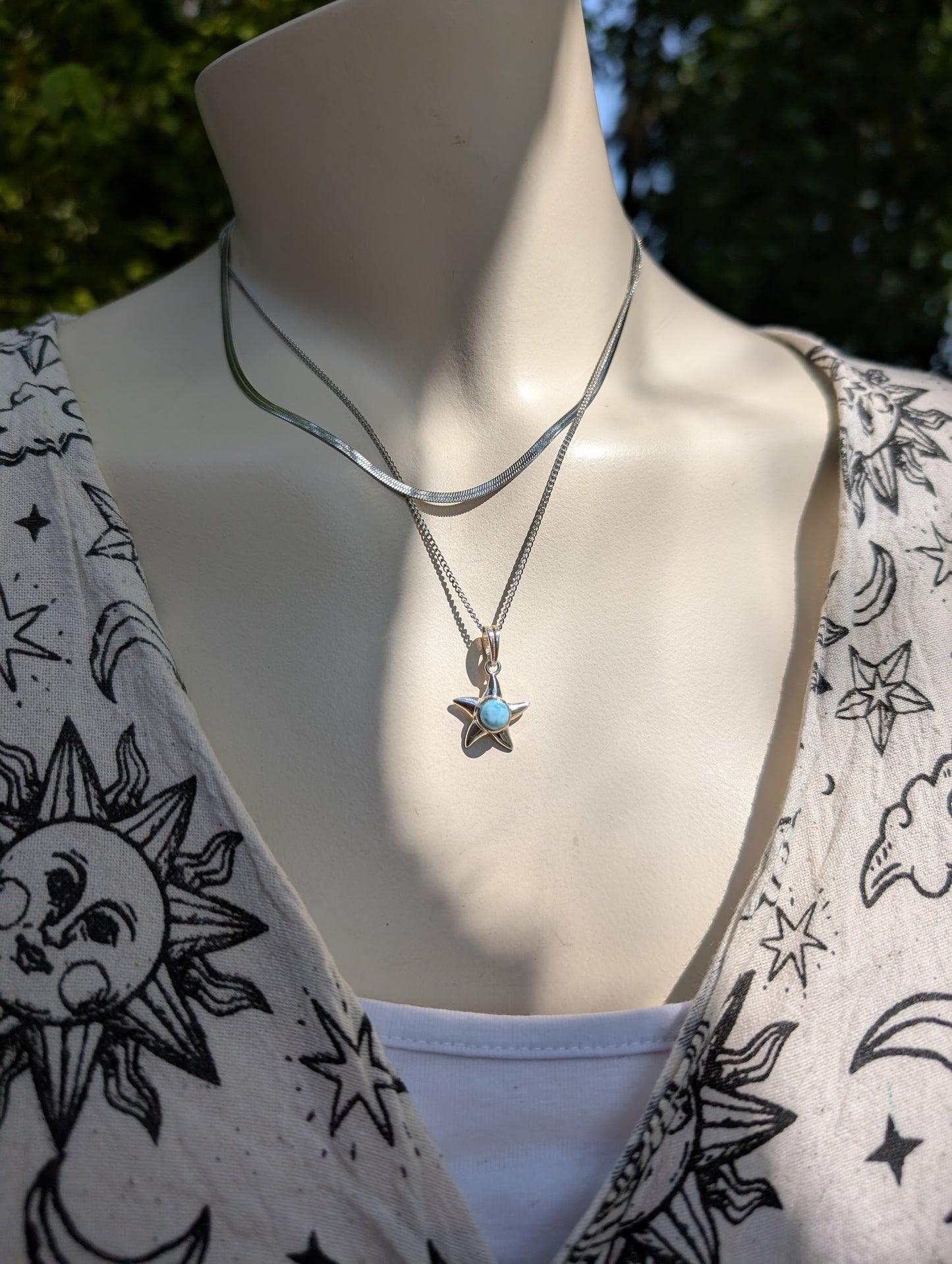 Collier double avec larimar