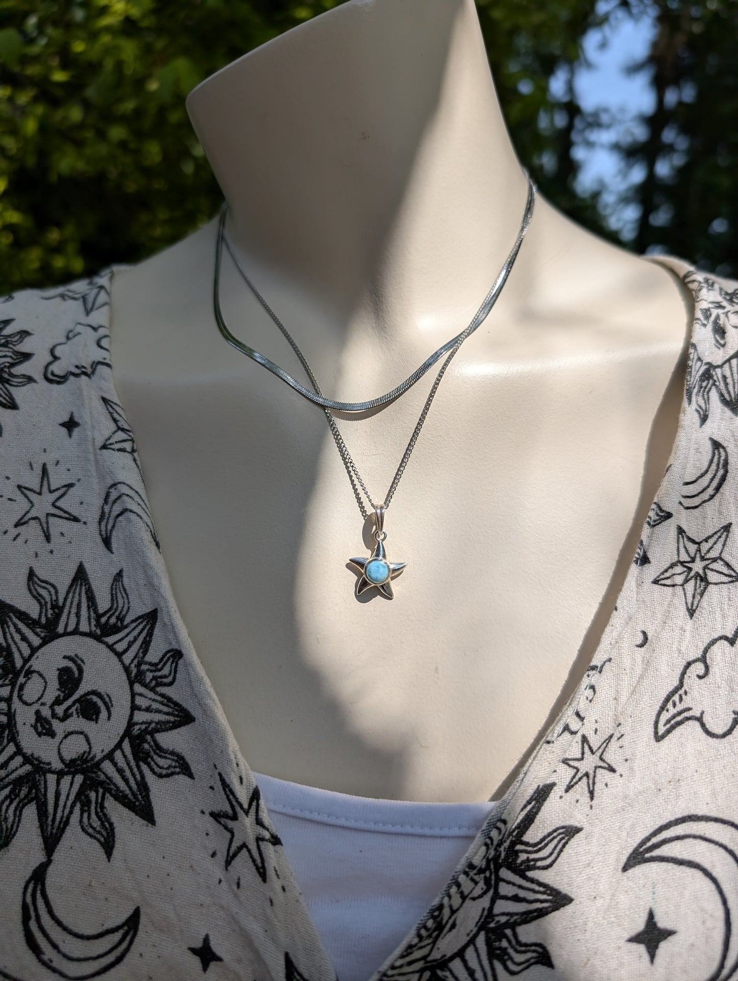 Collier double avec larimar