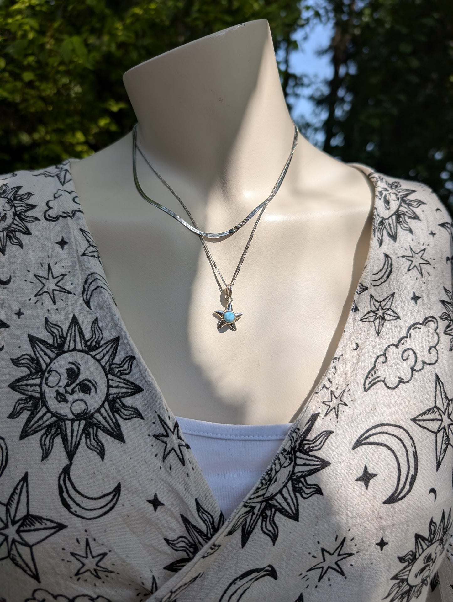 Collier double avec larimar
