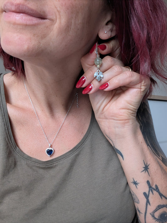 Boucles d'oreilles prehnite