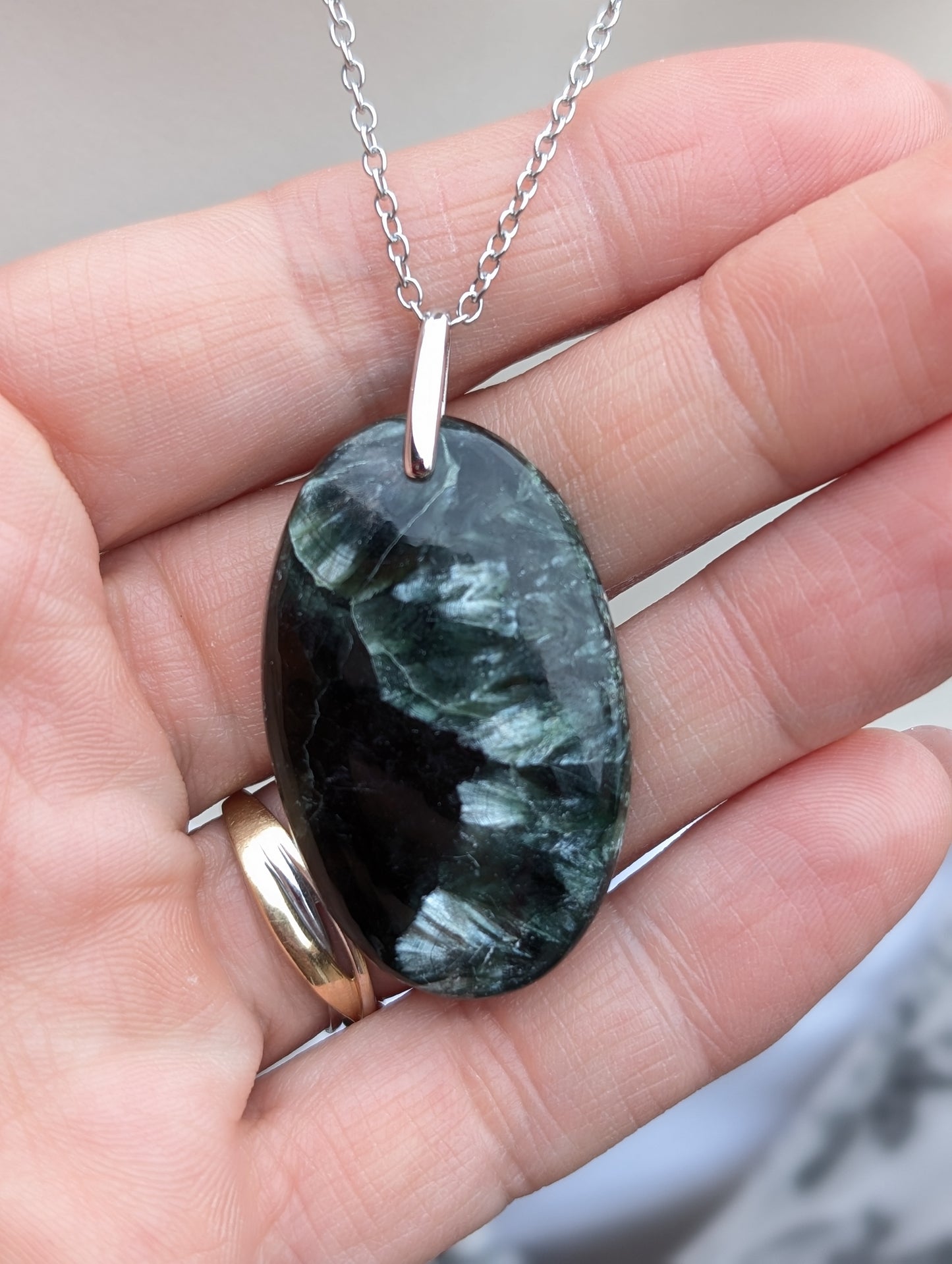 Collier seraphinite ou clinochlore