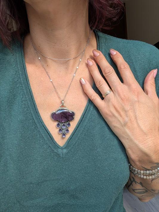 Collier nuage améthyste exemplaire unique