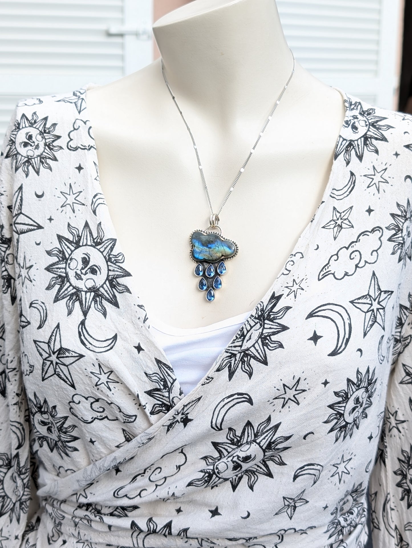 Collier nuage complet avec labradorite et chaîne