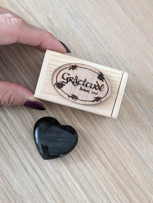 Idée cadeau box labradorite bracelet et coeur