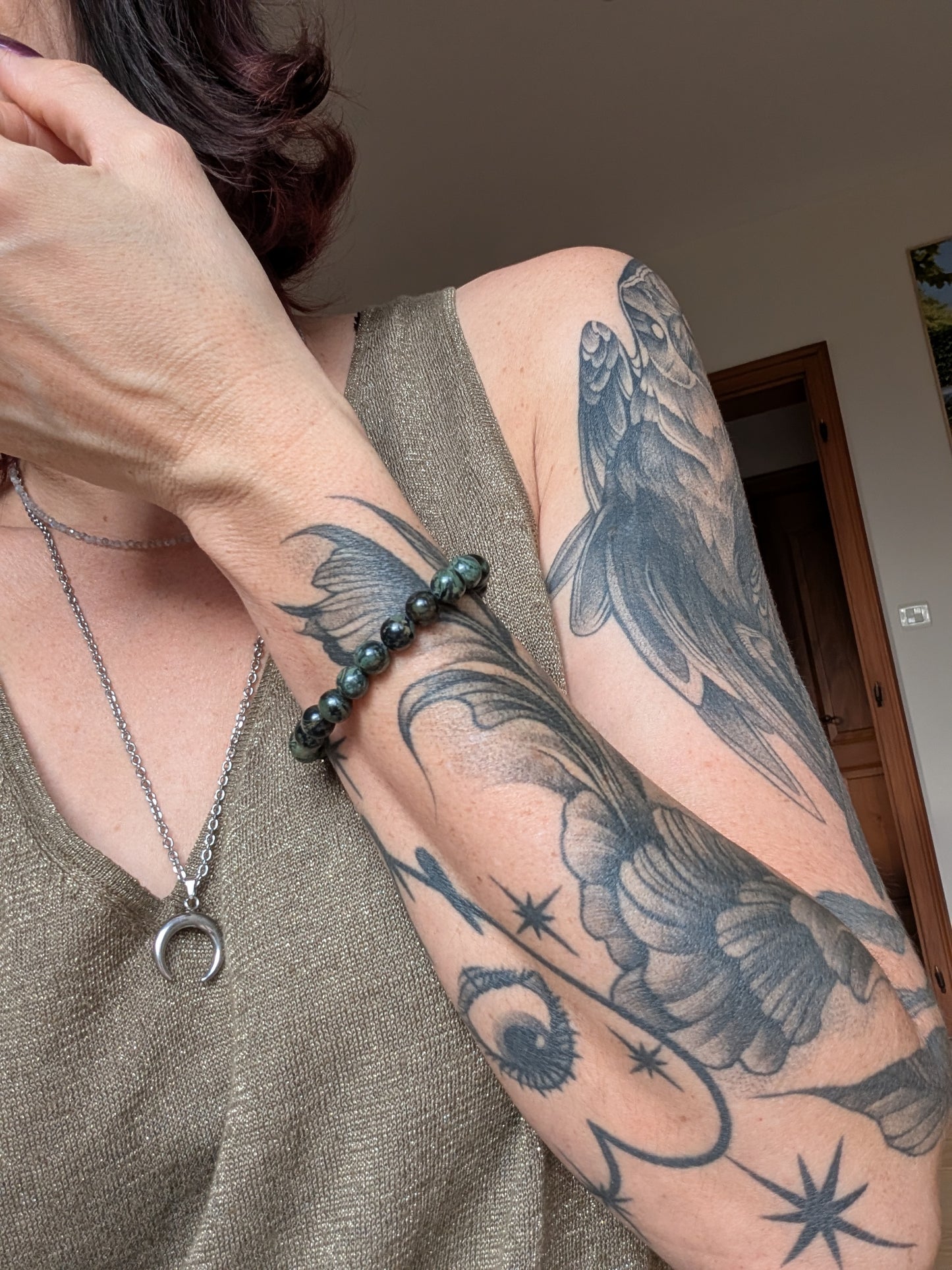 Bracelet en jaspe kambaba ou crocodile 16 cm