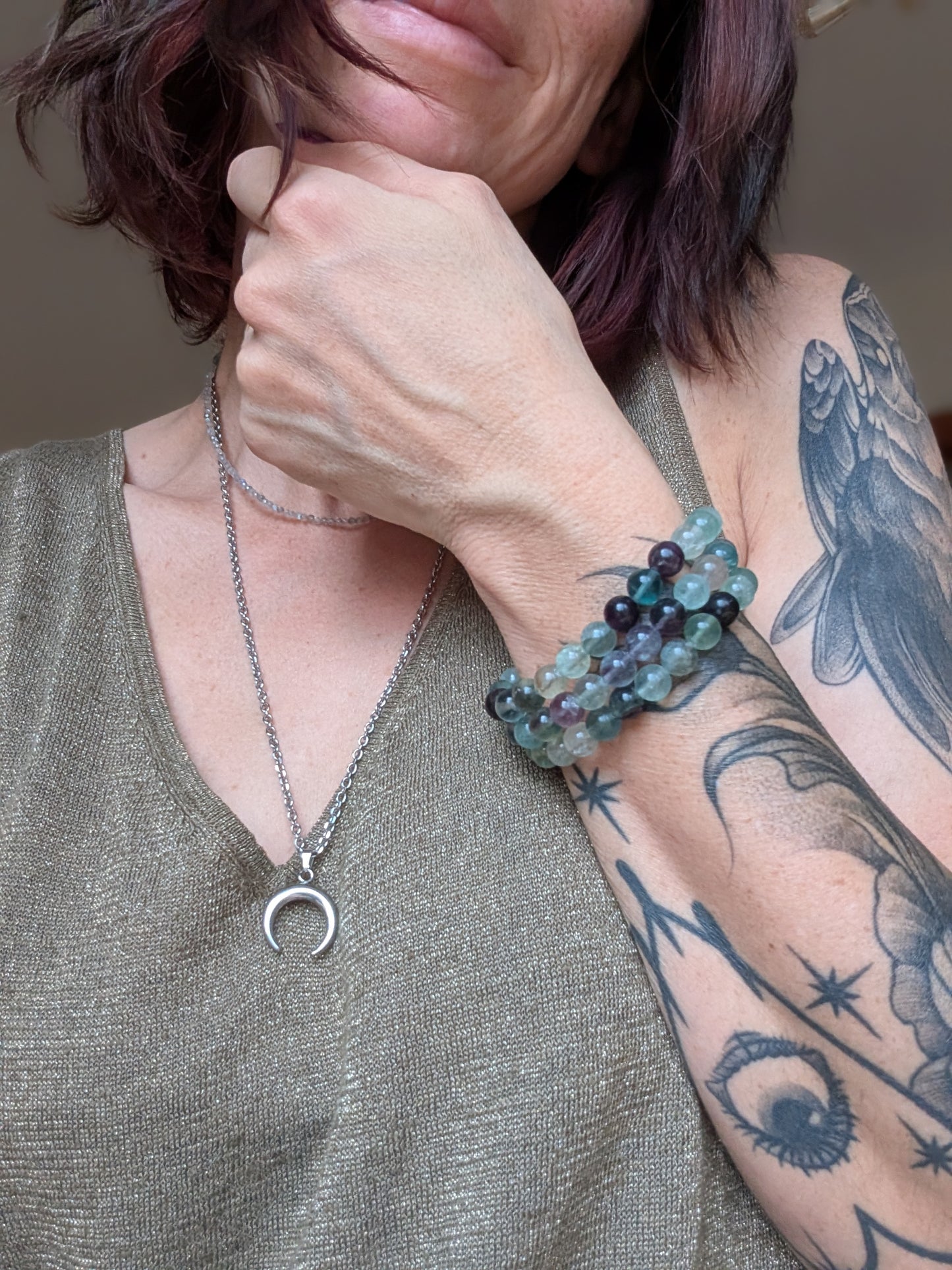 1 bracelet en fluorite 17 cm