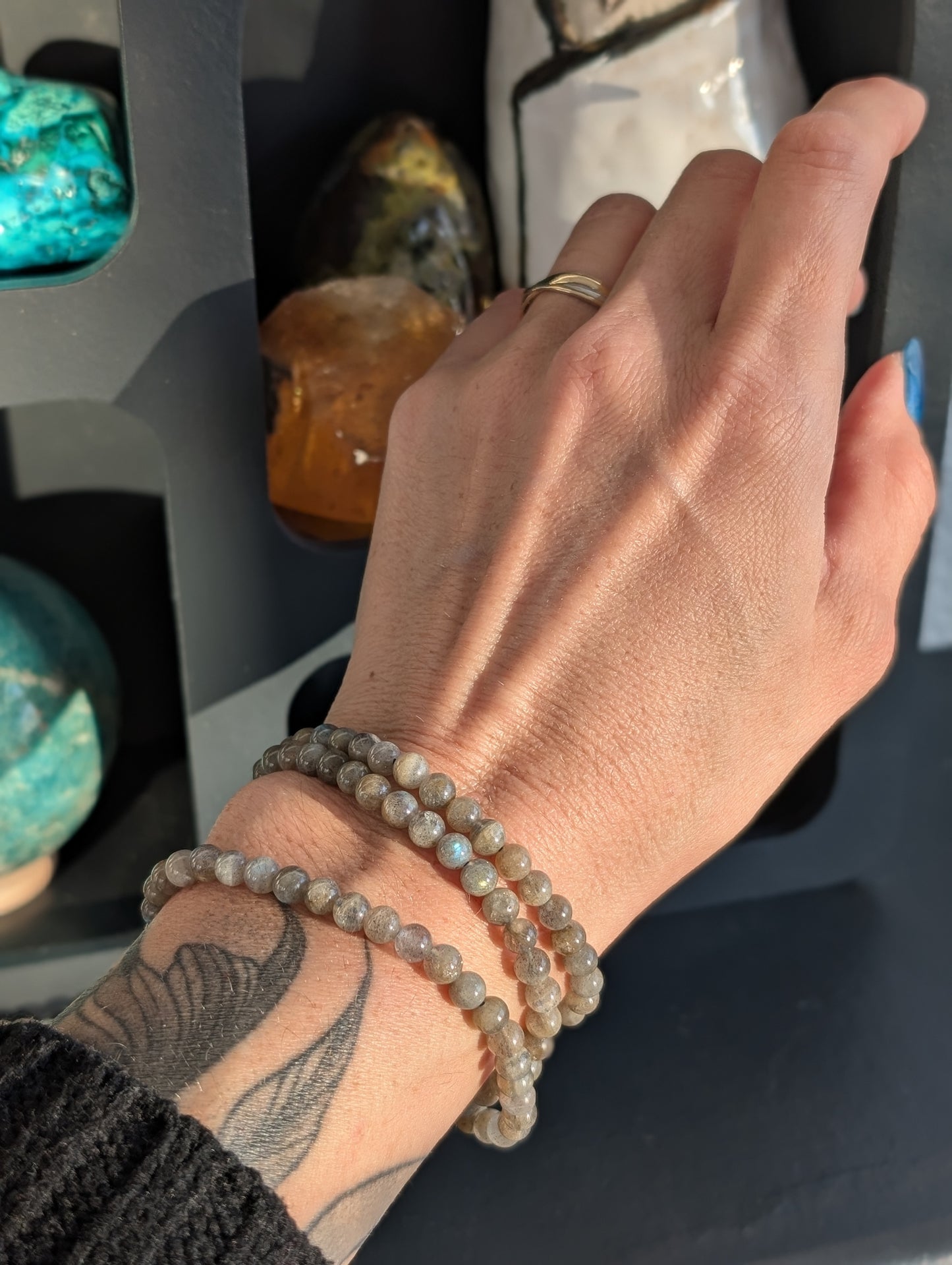 Idée cadeau box labradorite bracelet et coeur