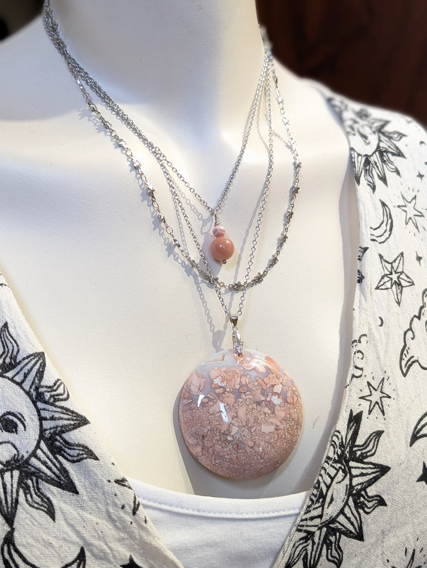 Collier de douceur en agate candy cotton XL