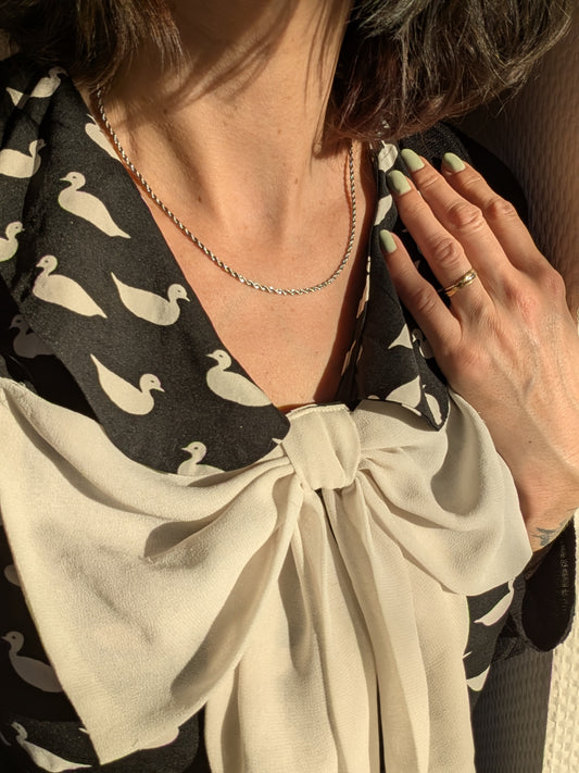 Collier acier inoxydable maille 44 cm