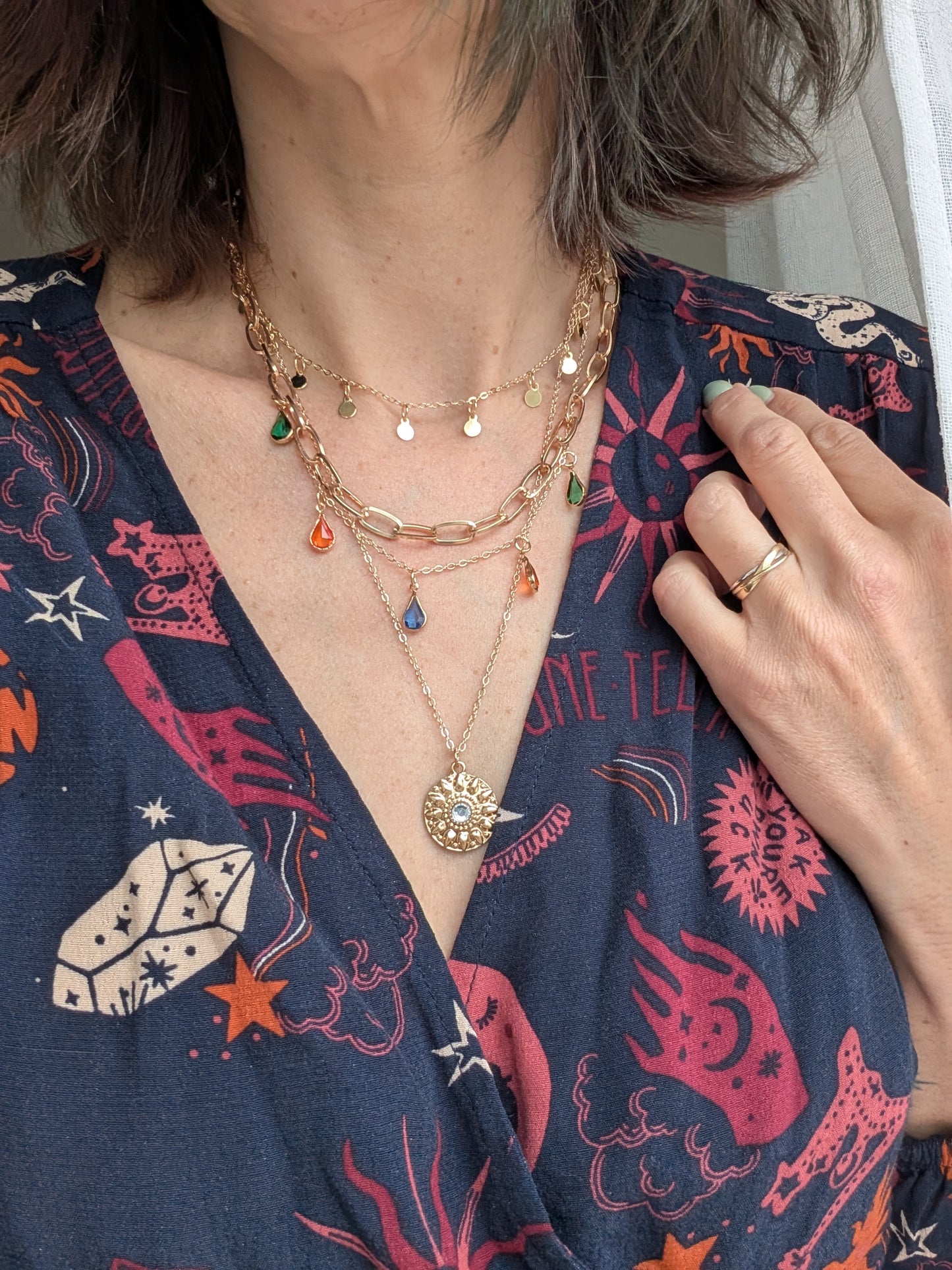 Collier fantaisie plusieurs rangs