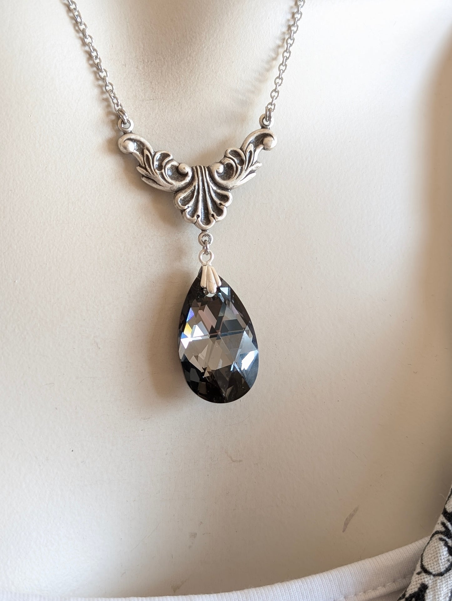 Collier baroque elfique cristal autrichien