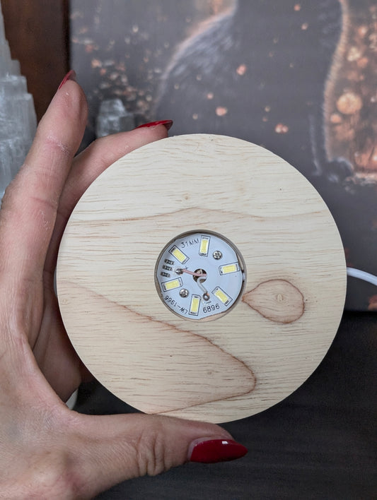 Lampe sélénite avec socle lumineux