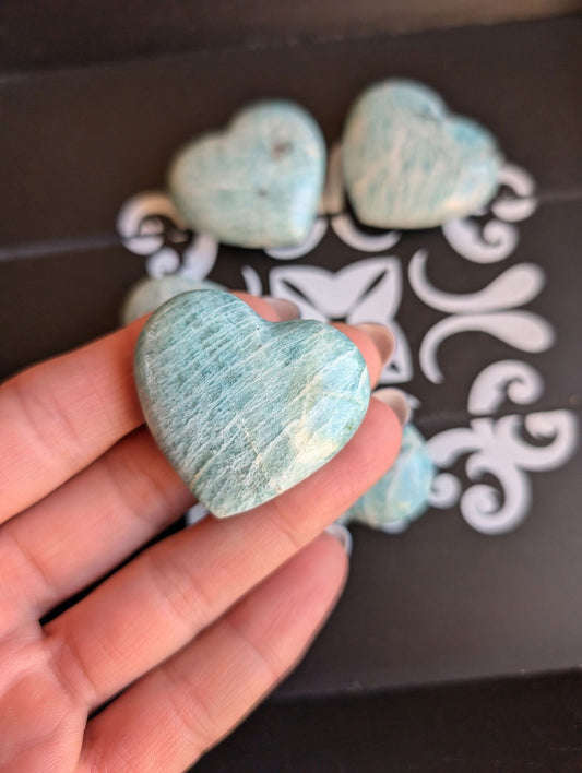 Petit coeur en amazonite - Aurore Lune